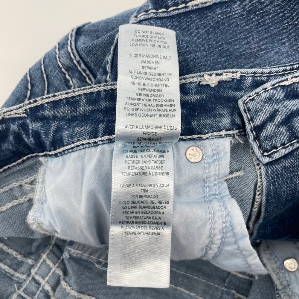 True Religion Jeans Women 27 Blue Becca Mid Rise Bootcut Horseshoe Flap Pocket - Picture 12 of 14